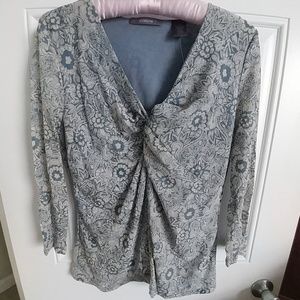 Liz Claiborne 3/4 sleeve print top